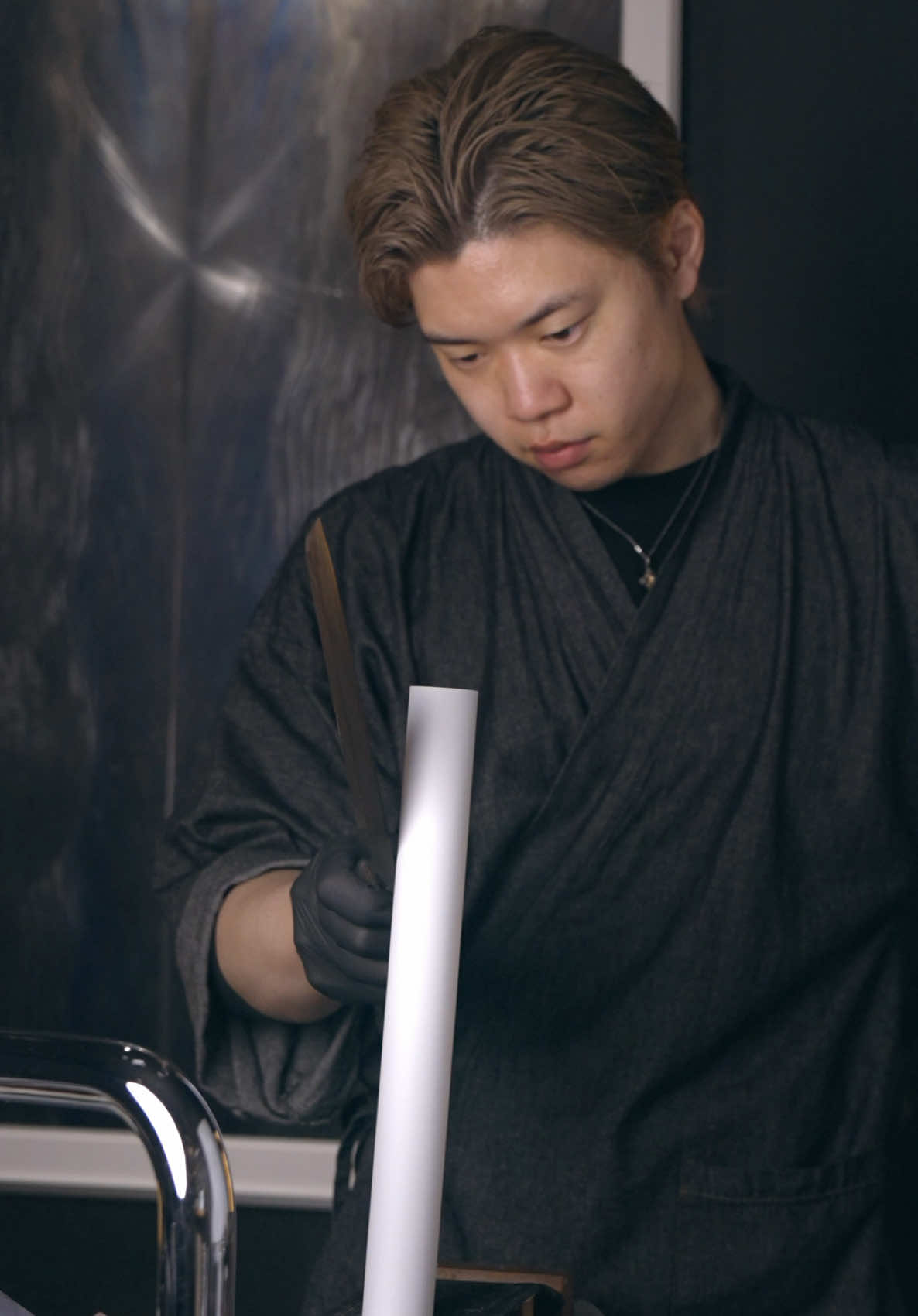 Honbazuke sharpening for Kiritsuke knives. #究極の切れ味 #beforefter #asmr 