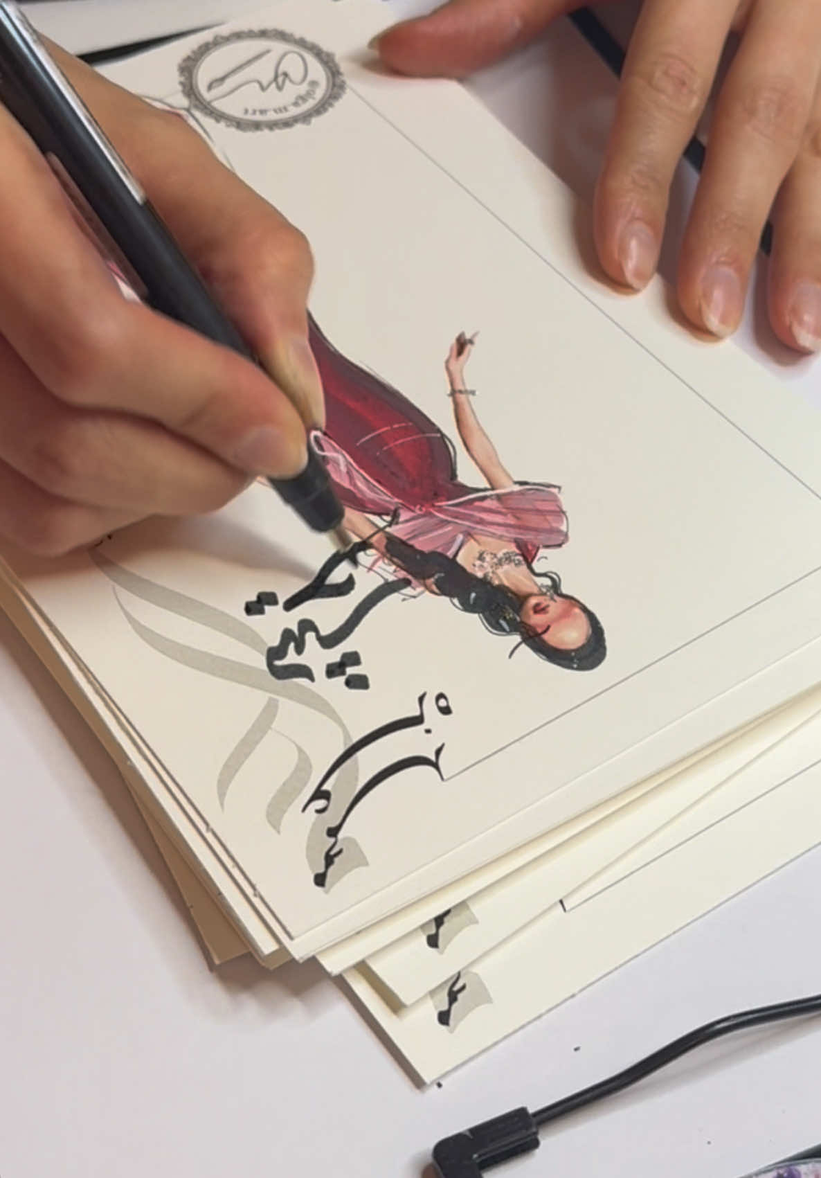 ‏@olga.m.art #رسم_مباشر  ‏#wedding #illustrationart #dubaifashionillustrator #dubaiwedding #uaeweddinguaewedding #artvisual #fashionillustration #illustrationart #desenhodemoda #fashionartist #fashionsketches #fashiondrawing #fashiondesign #hautecouture #digitaldrawin