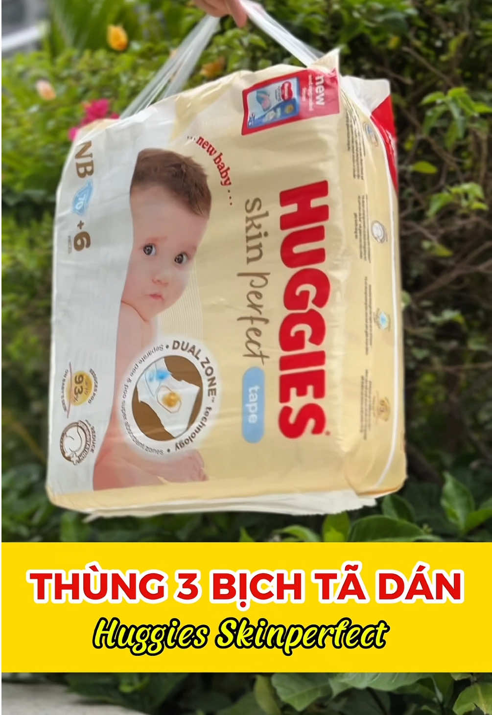 Combo 3 gói tã dán sơ sinh Huggies skinperfect 2 vùng thấm hút size NB76(228 miếng), S60(180 miếng), S82(246 miếng), M79(237 miếng) #xuhuong #bimchobe #tadan #huggies #huggiesskinperfect #bimchobesosinh #bimdan #bimthamhuttot #bimchongtran #mebimsua 