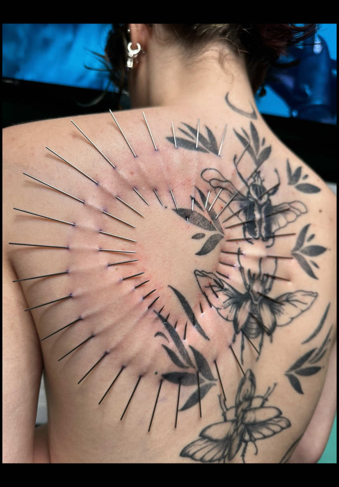 32 needles. First taste. Won’t be the last. #PlayPiercing #BodyArt #FirstTimePiercing #NeedleArt #BodyMod #PiercingAddict #RitualPiercing #AltAesthetic #PainIsArt #ModCommunity