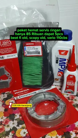 Paket komplit servis ringan untuk penggunaan beat fi old, scoppy karbu, scoopy fi old dll. Disclaimer harga sewaktu waktu bisa berubah. #paketservismotormatic #paketkampasremolifilterudara #paketsparepartmurah