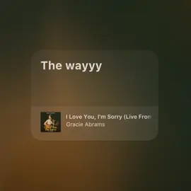 i love you, i'm sorry (live from vevo) — gracie abrams #fyp #lyrics 