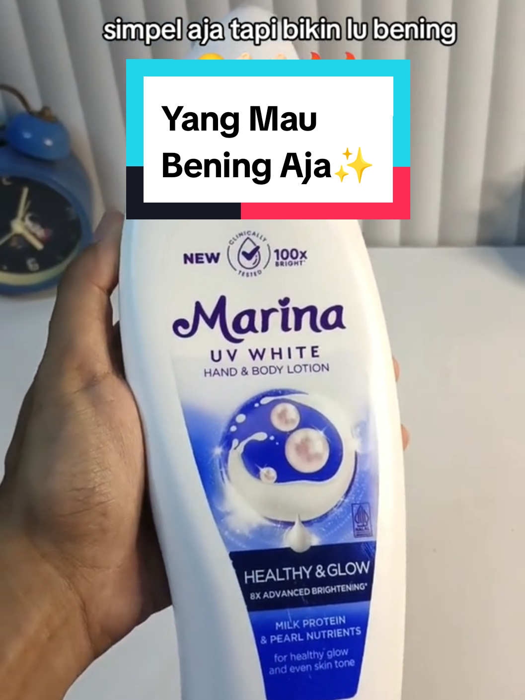 siapa si yang gamau glowing dan wangi😭🫵🏻🫵🏻#marina #marinauvwhite #marinabiru 