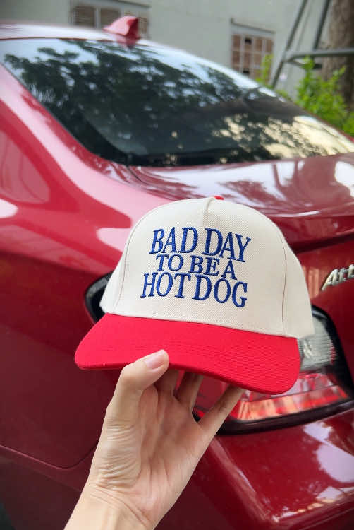 Bad day to be a … 😋🤭🌭🍷  #hats #truckerhat #badday #hotdogs #hotdog #caphat #redhat #hat #viralvideo #trending #hattrend 