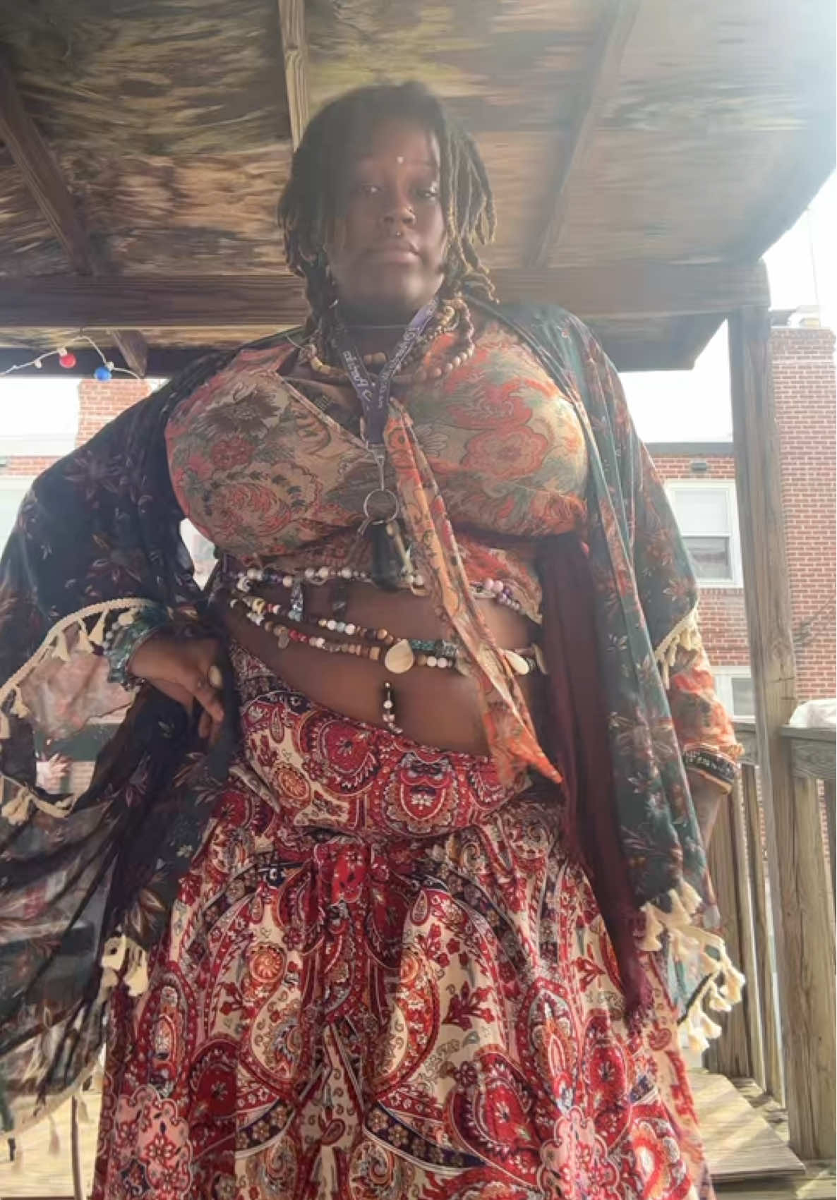 3 different patterns goin on🤣#fyp #earthyblackgirl #plussize #plussizeoutfit #outfitinspo #aesthetic #OOTD #earthyoutfits 