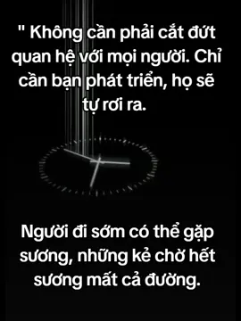 Không cần phải cắt đứt quan hệ với mọi người. Chỉ cần bạn phát triển họ sẽ tự rơi ra.