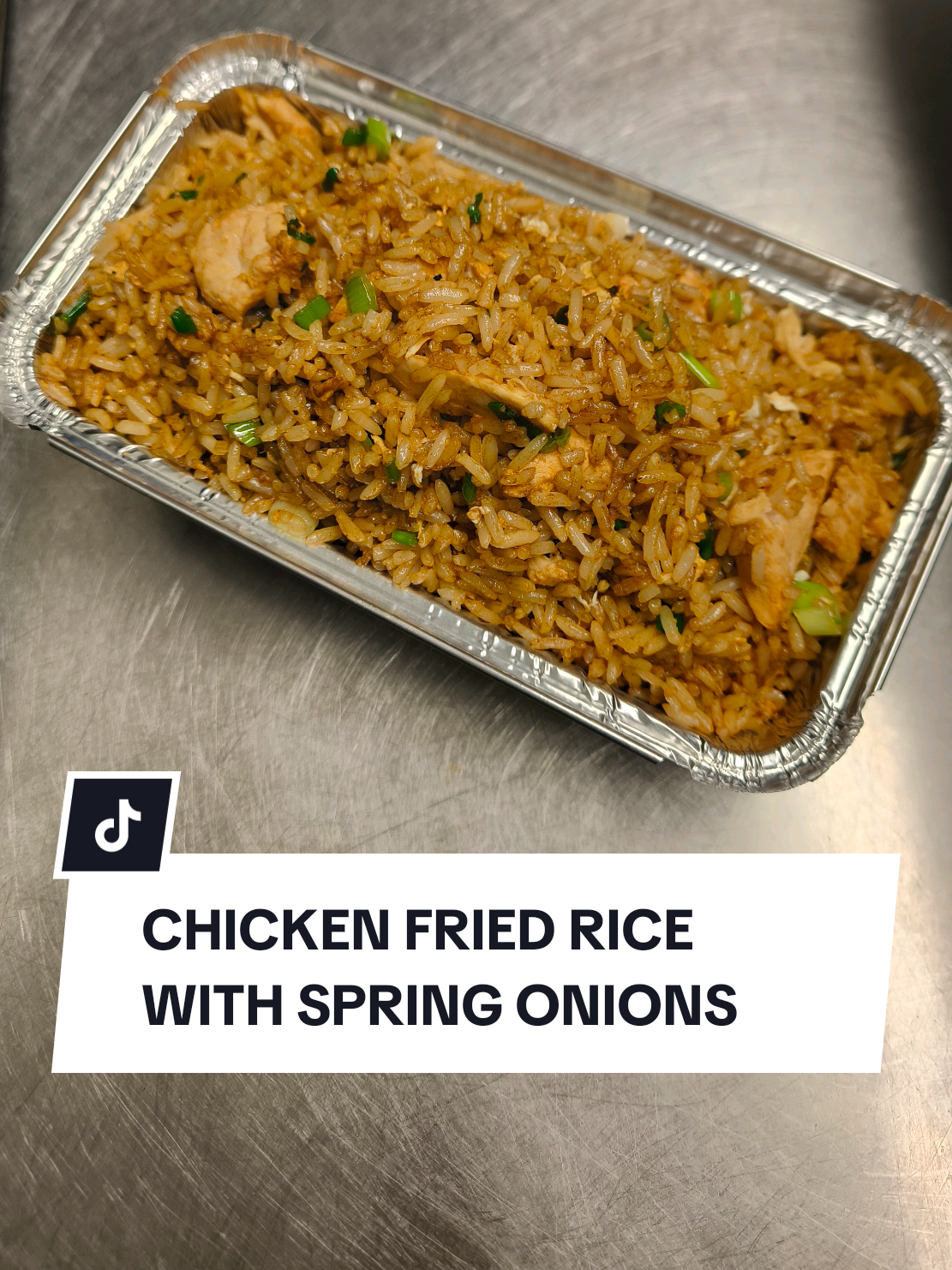 chicken fried rice with spring onions #fyp #Recipe #chicken #rice 