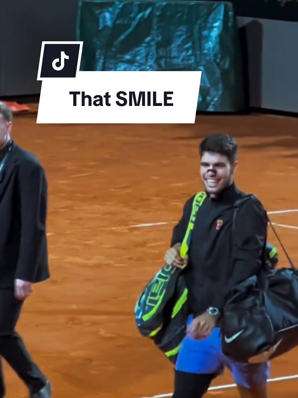 Look at how happy he is 🥹 #carlosalcaraz #alcaraz #tennis #tennistiktok #fyp #smiling 