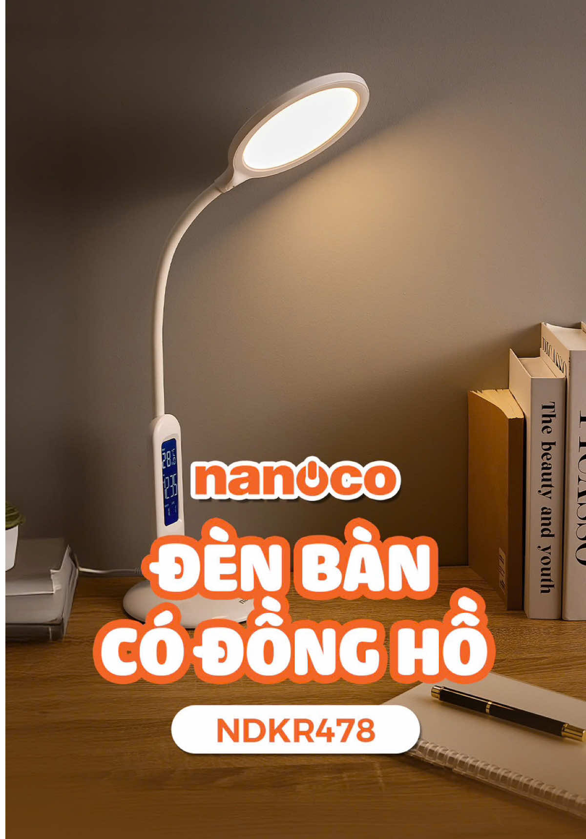 Đèn bàn NDKR478 không chỉ mang lại ánh sáng xịn mà còn tích hợp màn hình báo ngày tháng, nhiệt độ và báo thức với 8 bài nhạc chuông khác nhauuuu ⏰🎶🤘 #nanocoshopping #nanoco #đènbàn #báothức #xuhuong 