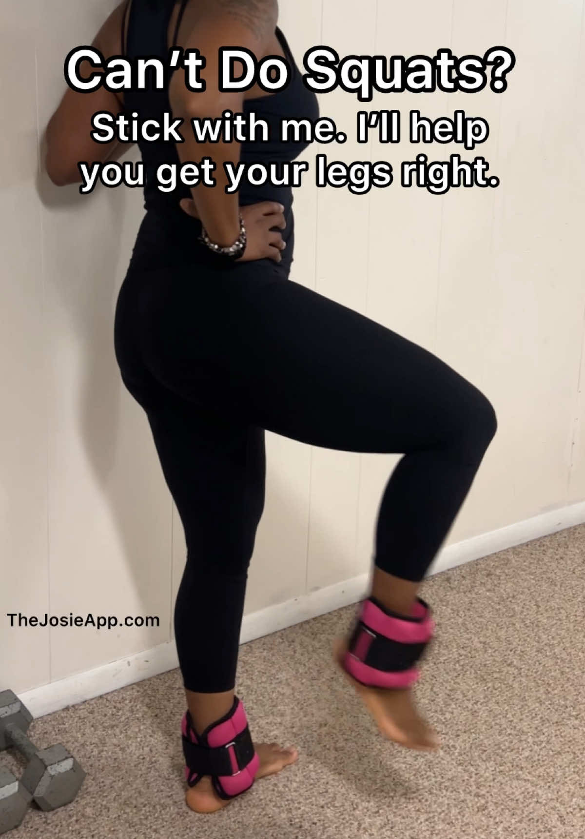 I’m always posting no-squat options, so keep watching. If you can’t do squats right now, you can still get in leg day. This exercise targets the quads and inner thighs, and will also help you regain knee strength for squats. You may secondarily feel it in your glute muscle. 🌸 Up to 3 rounds of 8-12 reps. Add ankle weights when you’re ready for extra intensity. Hit this consistently 3x a week.