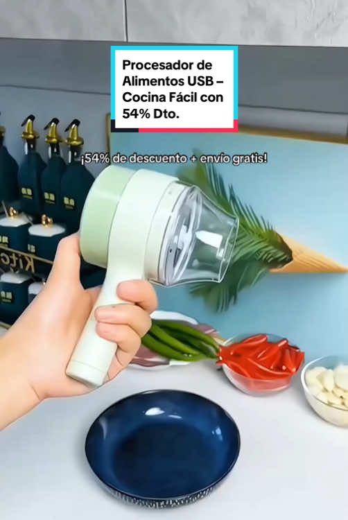 Corta y mezcla en segundos. Este cortador compacto es perfecto para salsas, ensaladas y preparaciones diarias. Portátil, potente y recargable. ¡Llévalo con envío gratis! #minipicadora #gadgetdecocina #cocinafácil 