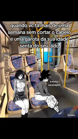 quando eu tô há mais #de #uma #semana #sem #cortar #o #cabelo #e #uma #garota #senta #do #meu #lado #da #minha #idade kkk #memes #frases #jujutsu #real #eu #fy #gojo #Satoru 