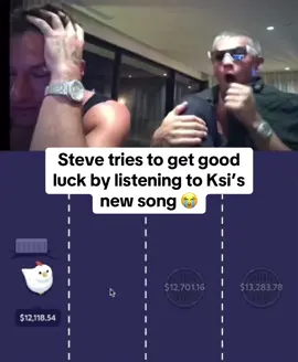 Steve tries to get good luck by listening to Ksi 😆 #kickstreaming