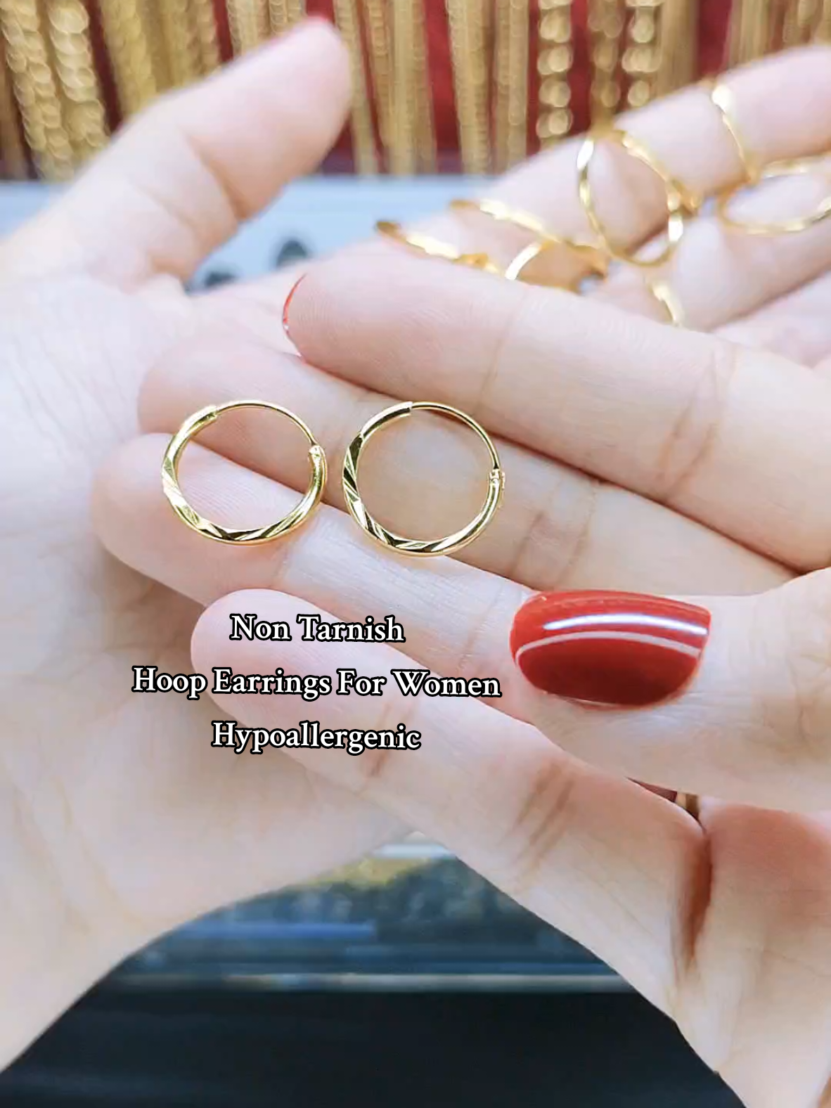 Replying to @cristinalaresma3  Non tarnish hypoallergenic earrings #earrings #hoopearringsforwomen  #nontarnish #jewelry #stainlesssteel 