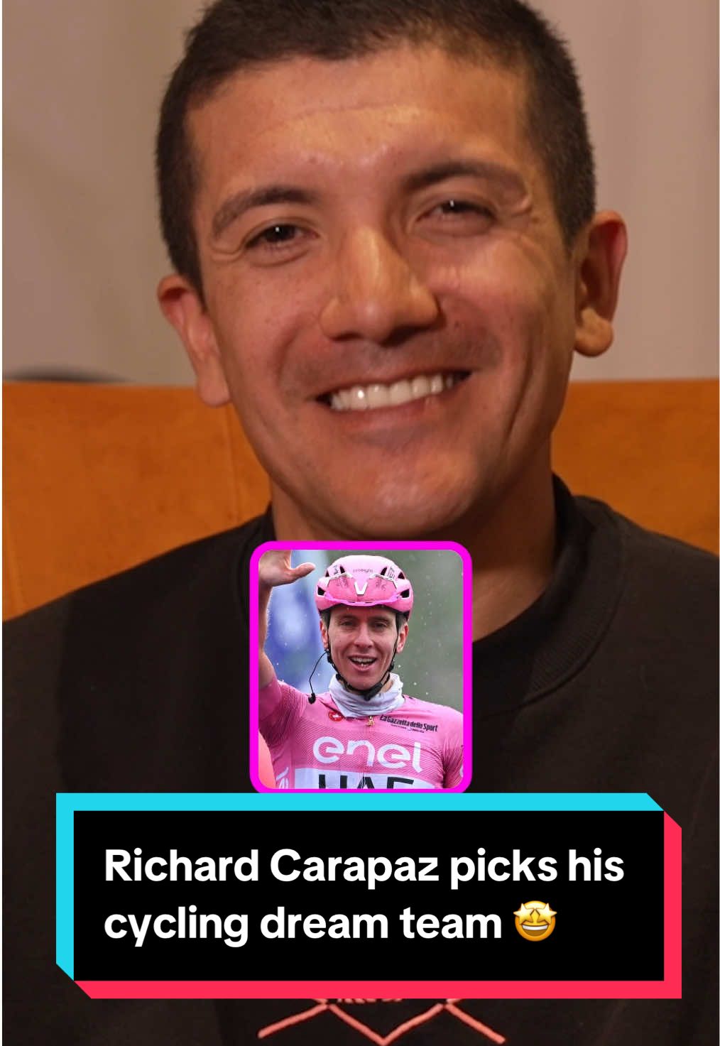 Richard Carapaz picks his cycling dream team 🤩 #cycling #dream #carapaz 