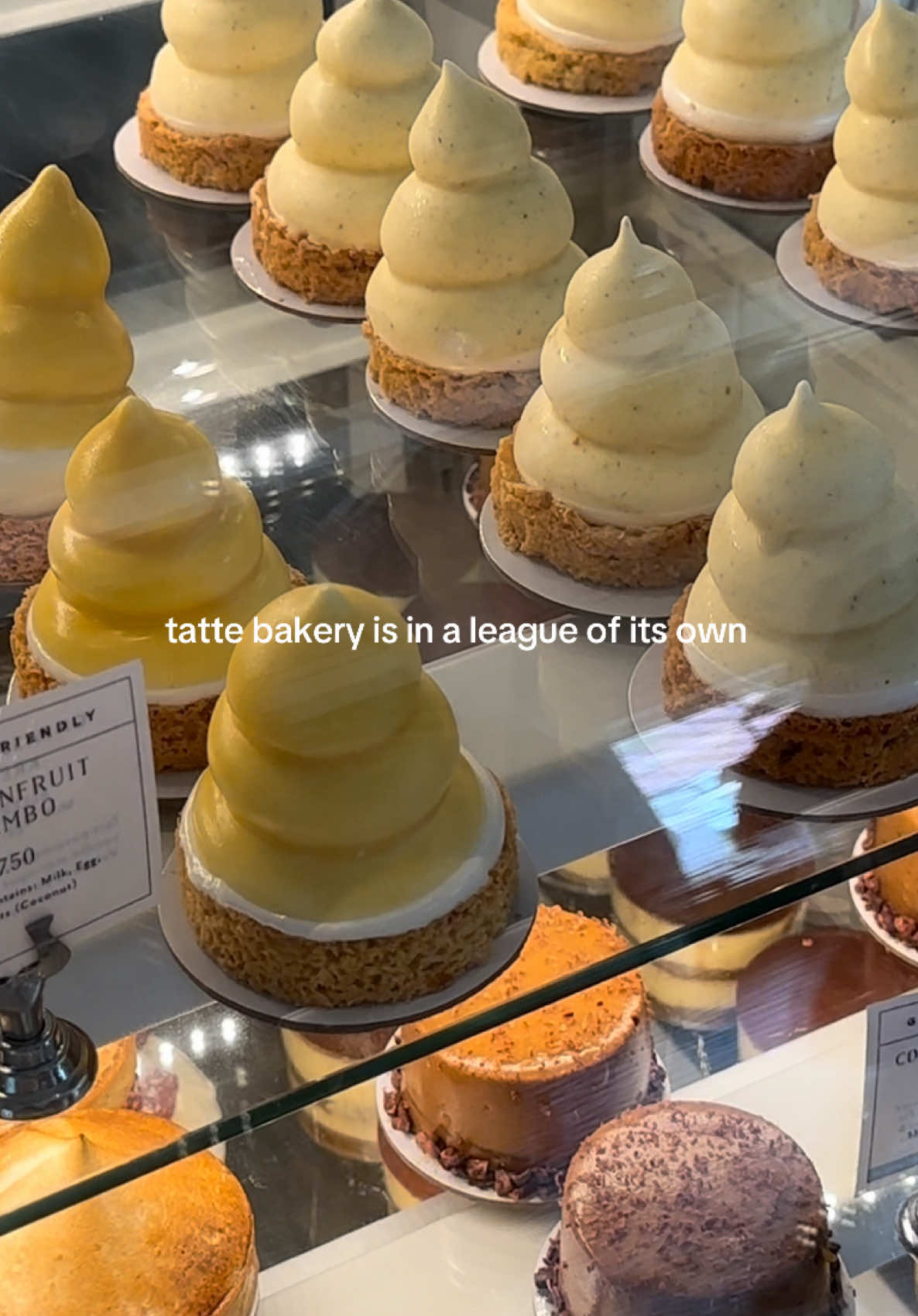 passion fruit kremba & lemon mint tart! 🥲 #tatte #tattebakery #desserts #pastry #bakery 