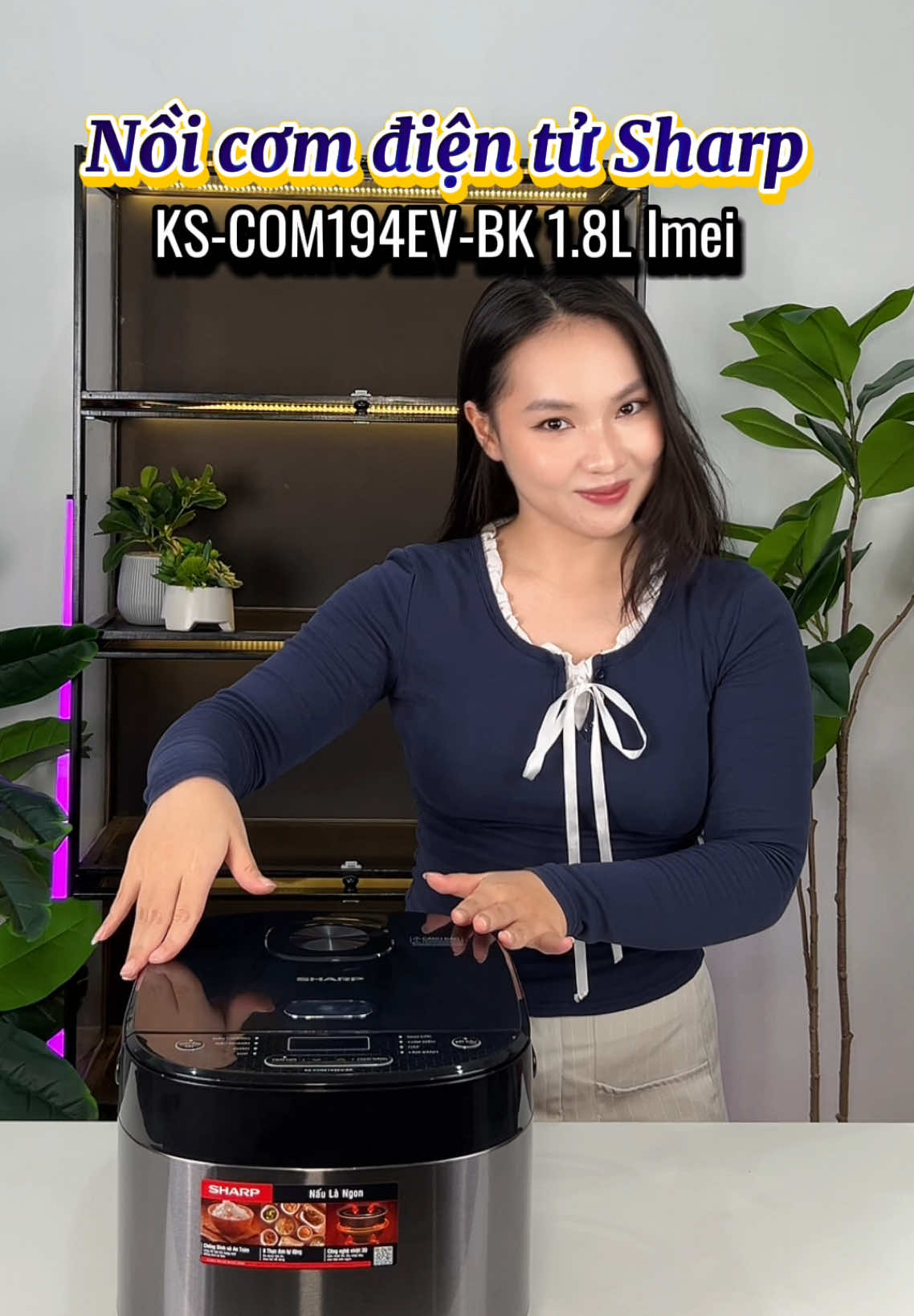 Nồi cơm điện tử Sharp KS-COM194EV-BK 1.8L  mua cái nồi này đúng là quyết định sáng suốt của tui 🥰🥰🥰#noicom #noicomdientu #sharp #com194ev #dienmayxanh #dmx