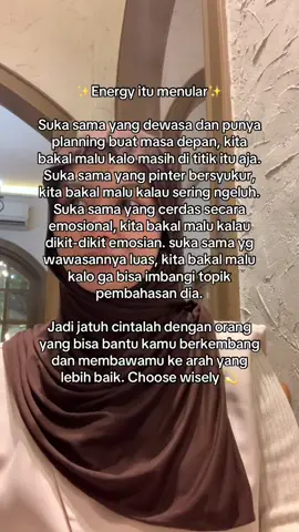 Hidup akan jauh lebih tenang saat kita bisa memilih bersama orang yang membawa kita ke arah lebih baik, daripada mempertahankan hubungan yang ga bantu kita untuk tumbuh 🤎