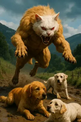 Kitten bitten by dog and turned into dog monster #cat #aicat #cutecat #kittens #catsoftiktok #videoviral #fyp 