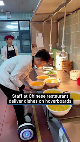 They're really out here living in the future... A restaurant in Zhengzhou, China, has been spotted using hoverboards to serve food.  And the waiters aren't even spilling a drop! #fyp#future#restaurant#FoodTok#server#waiter#Foodie#chinatiktok#chinese#robot#backtothefuture#hoverboard#viralvideos#asia#technology#techtok