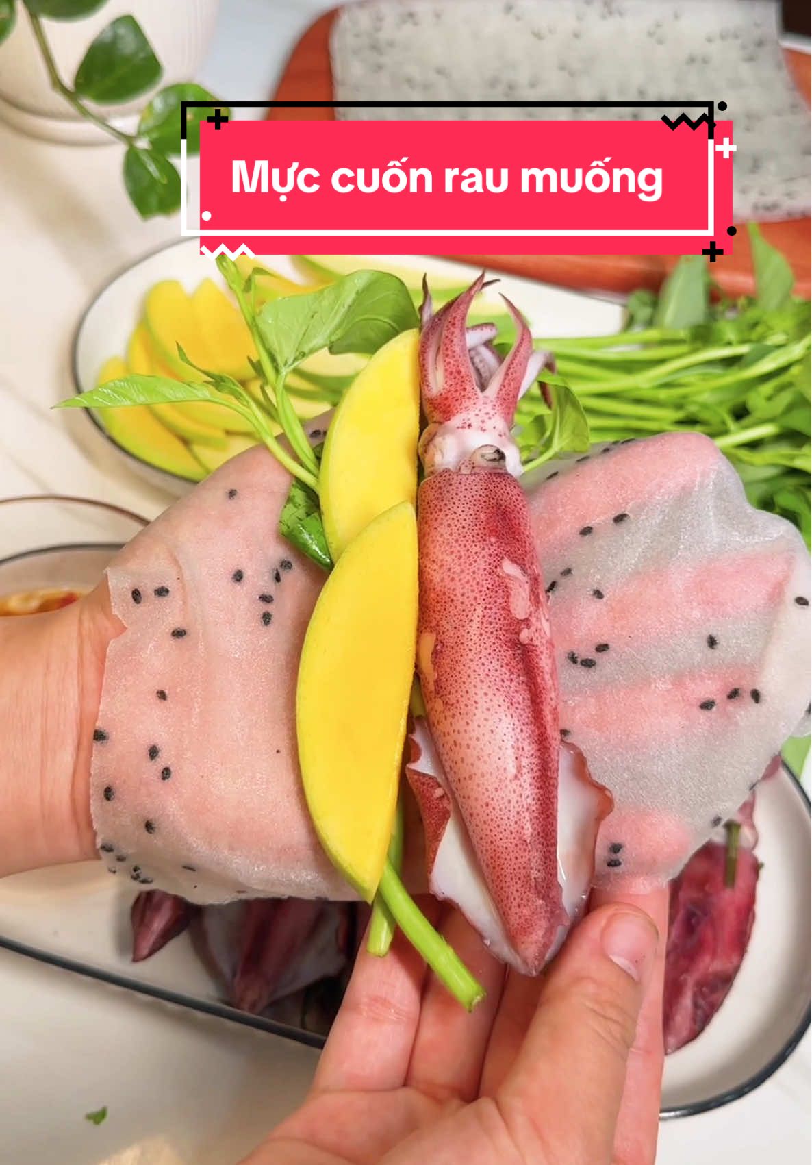 Lần đầu muckbang mực cuốn rau muống mà cuốn thật các bác ơi 🤩🤩 #AncungTikTok #LearnOnTikTok 