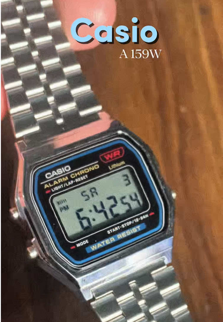 Casio A 159W harga 300ribuan look retro material stainless steel gasss!! #casio #casiovintage #casiowatch #casioa159w #a159wa #casiowatches 
