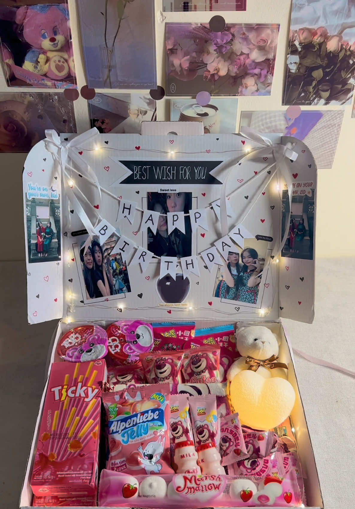 Shop làm box này xong tự luỵ luôn ạ🥹 #giftbox #giftboxsurprise #birthdaygift #giftideas #lovegifts #girlfriendgif #giftsforher #couple #birthdaysurprise #bf #bff 