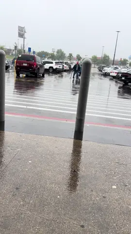 I love his independence but at the same time it makes me so nervous!! He said “I ain’t cripple by a long shot!” #mrken #cripple #independent #elderly #cane #walking #walmart #rain 