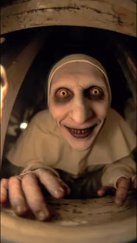 Turn up the volume and watch till the end...These terrifying nuns are closer than your jugular vein. Too scary even for nightmares. 🥶🥶🥶 #scarynun #jumpscare #horrorvideo #creepyvibes #nightmarefuel  😘