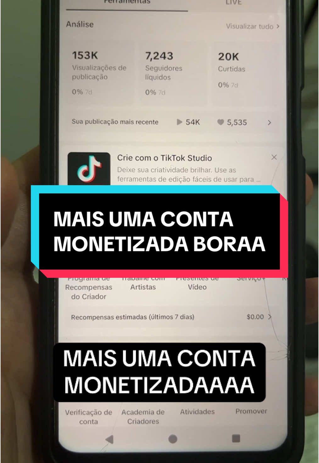 Mais uma conta monetizadaaaaaaaaaa