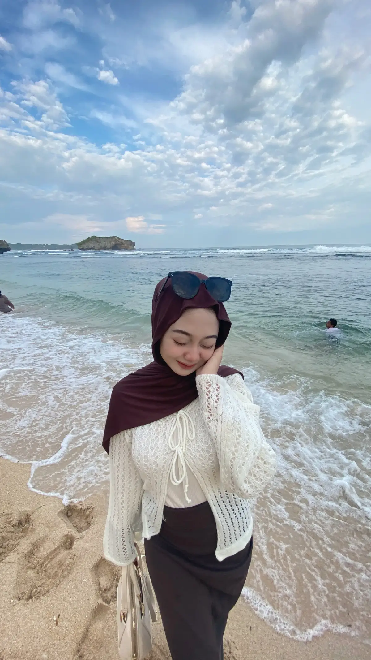 🌊🌊 #masyaallah #outfitideas #pantaivibes