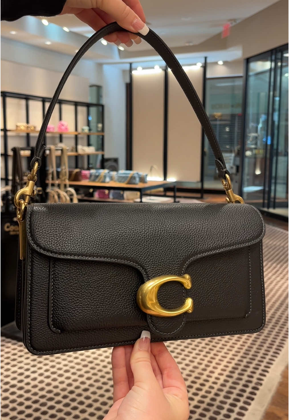 The @Coach Pebbled Tabby 26 is available now with the link in bio or text to order directly 830-355-6525 #coachretailemployee #coachny #coachtx #coach #coachbag #coachpurse #redbag #redpurse #blackbag #blackpurse #apple #cherry #charm  #chic #style #fashion #fashionhacks #girly #cute  #spring #genz #grwm #grwmforwork #cometoworkwithme #morning #work #denim #pink #Pride #pridemonth #tabby26 