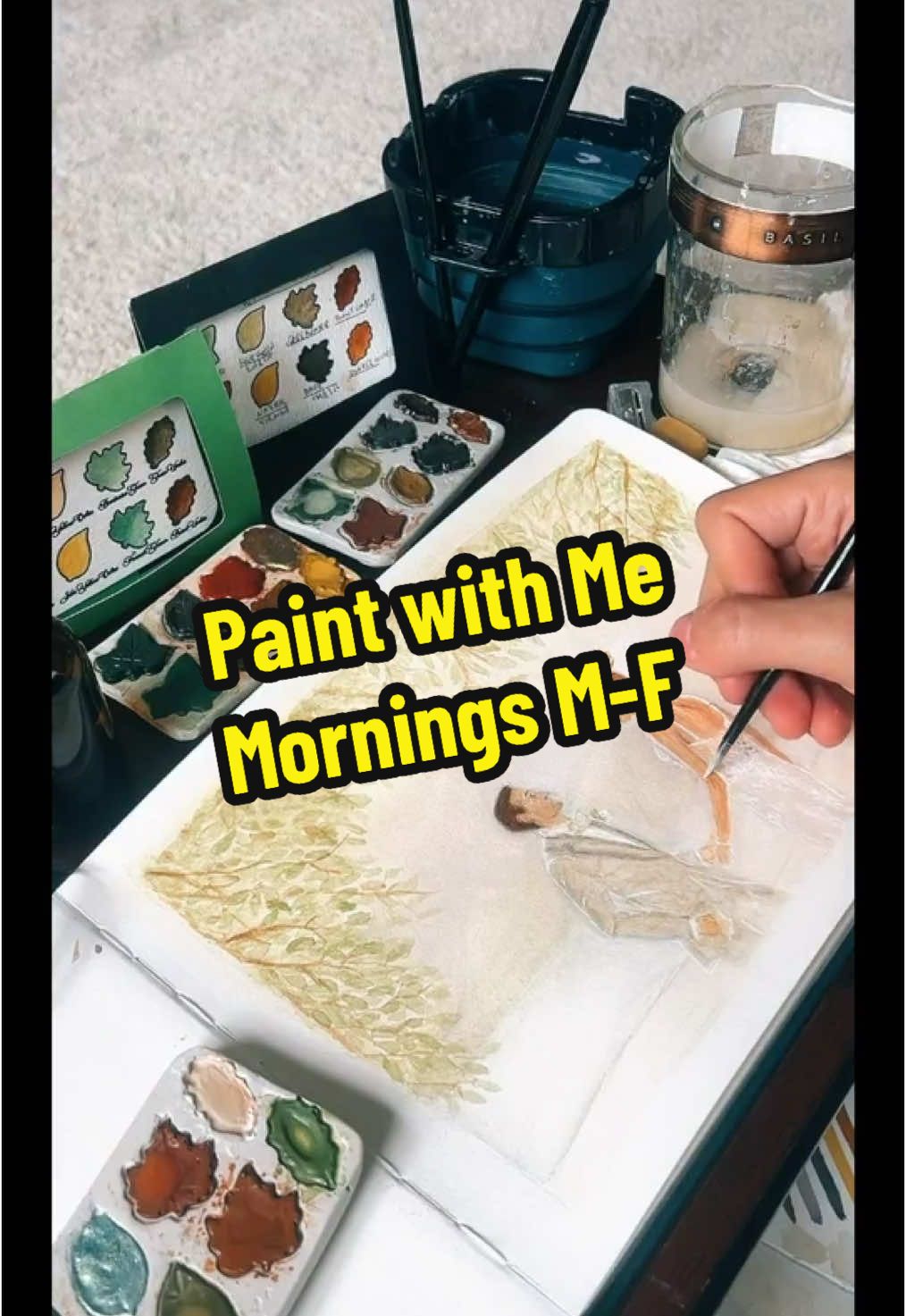 Morning time = Painting time 🥰🎨🖌️🥰 #tiktoklive #livehighlights #watercolorpainting #artist #watercolor #handmade #paintmaker 