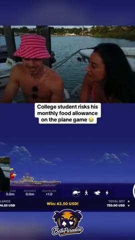 College student risks his monthly food allowance on the plane game 😭 #kickstreaming