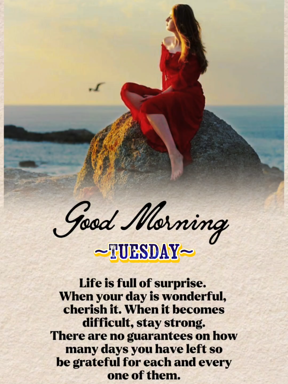 Life is full of surprise. #CapCut #template #quotes #tuesday #tuesdayvibes #tuesdaymorning #tuesdaymotivation #goodvibes #lifequotes #lifelessons #LifeAdvice #fyp 