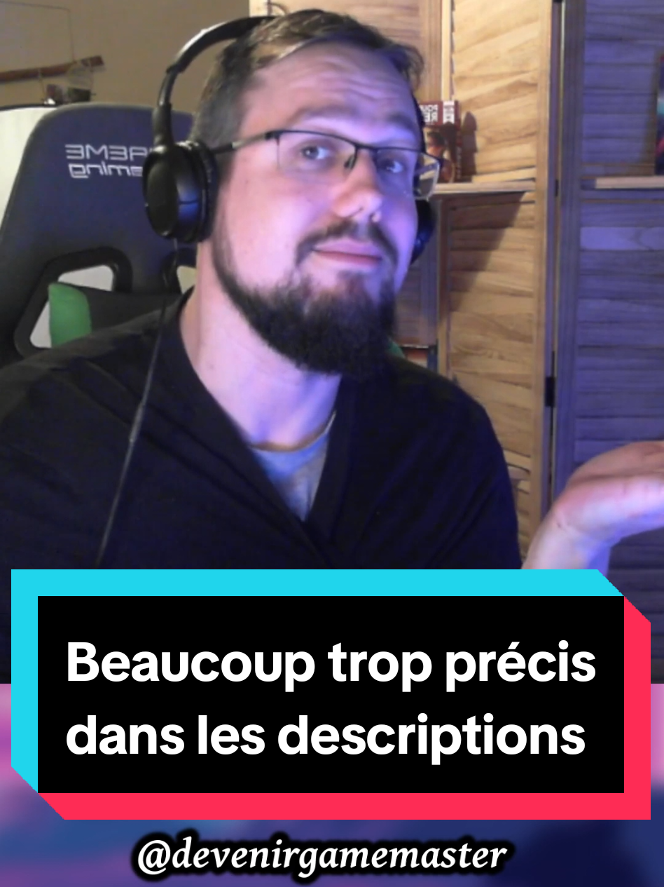 Technique intéressante pour faire peur en jeu de rôle : soyez beaucoup trop précis dans vos descriptions. Très efficace sur vos joueurs ET dans la vie réelle...  #jdr #jeuderole #ttrpgtok #dndtok #dnd #dndtiktok #maitredujeu #gamemaster #peur #stress #joueur #joueurs #description #astuce #conseil #fyp #pourtoi #pourtoii 