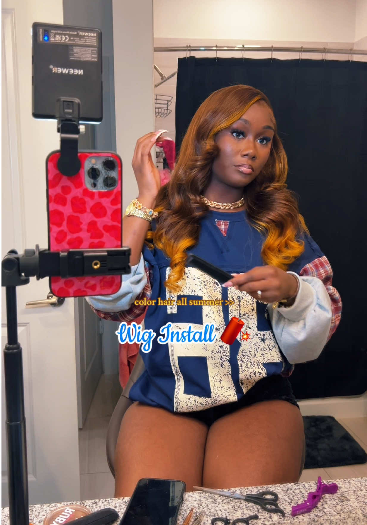 this color is literally perfect for the summer time 🌴😍 $30 Discount Code:  thed30 @eullair Hair 26inch Ombre 2/Yellow Highlight Lace Frontal Wig  #fyp #explore #viral #wiginstall #eullairhair #darkskingirl #sideparthairstyles #easistinstall #grwm #wiginfluencer #TikTokShop #blackgirlhair #wiginstalltutorial #wiginfluencer 