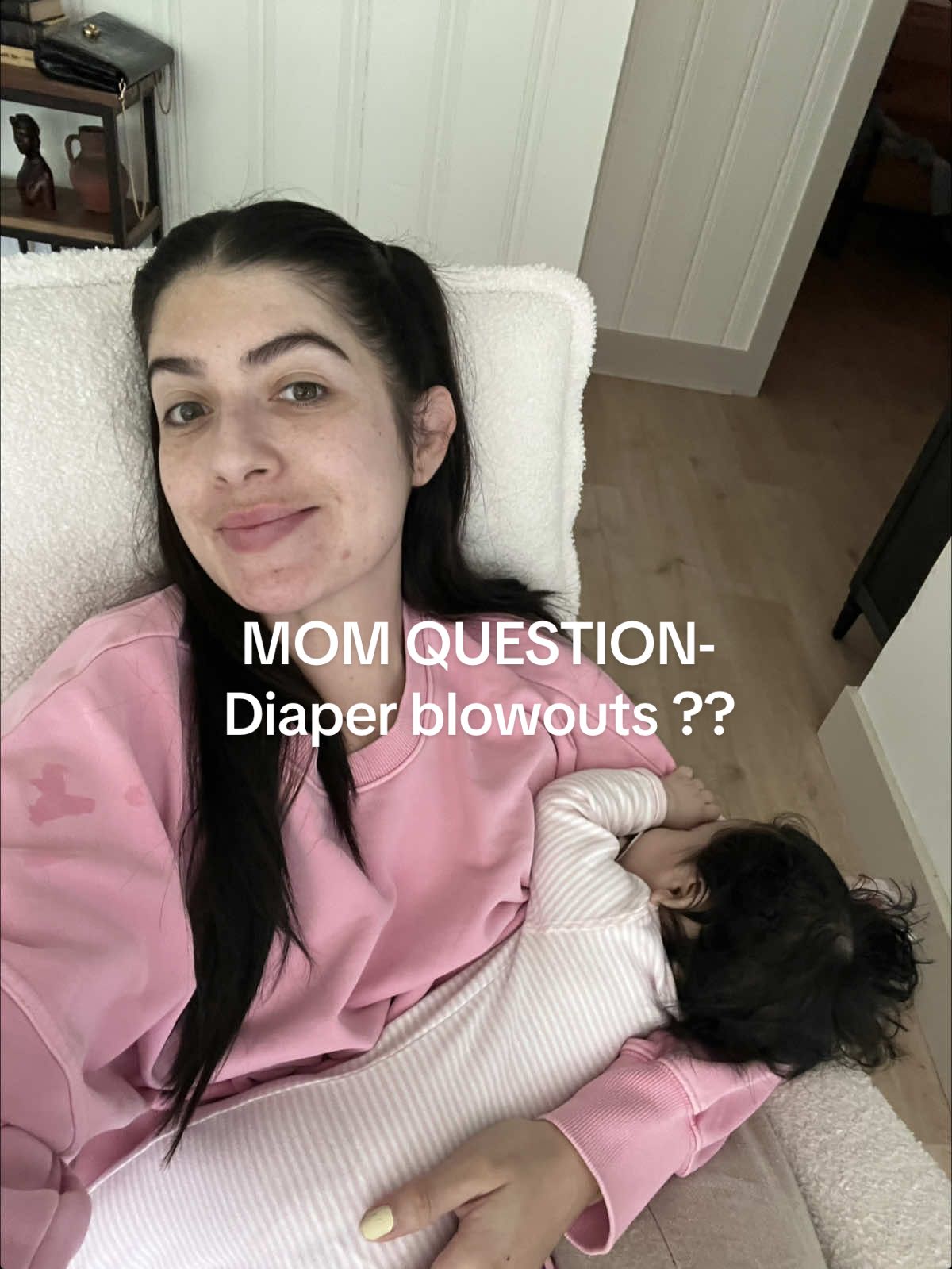 my under eye bags are designer and courtesy of having to change so many blowouts. Also size 2 should fit her fine, she’s about 15 lbs and they fit up to 18 lbs 😭 #diaperblowout #diapers #diaperrecommendation #honestdiapers @Honest #firsttimemom #newmom 