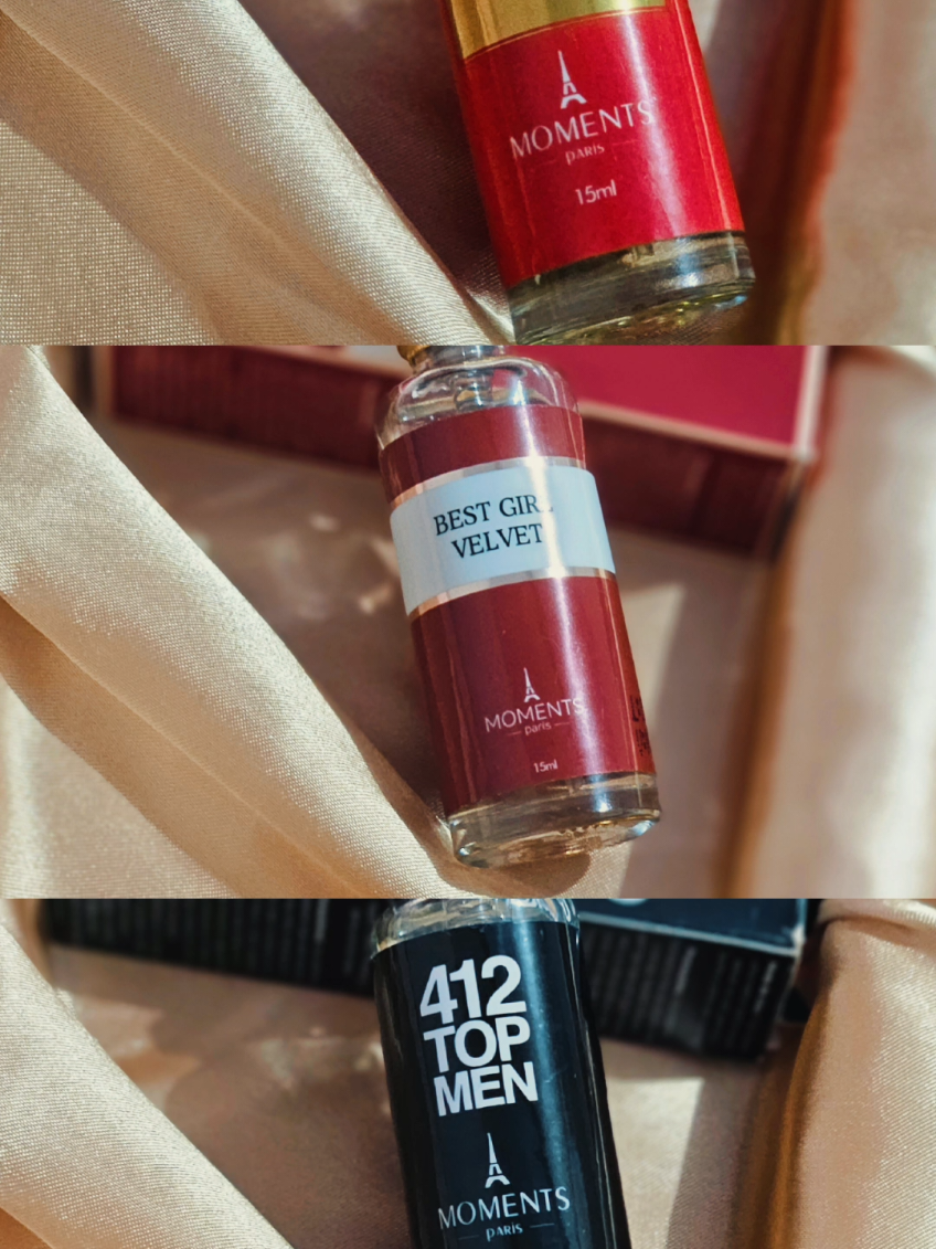 Qual é o seu preferido? 🥰 Conheça nossas fragrância maravilhosas da Moments Paris, temos perfumes de 15ml e de 100ml.  #perfumetiktok #momentsparis #divulgacao  #capcut_edit 