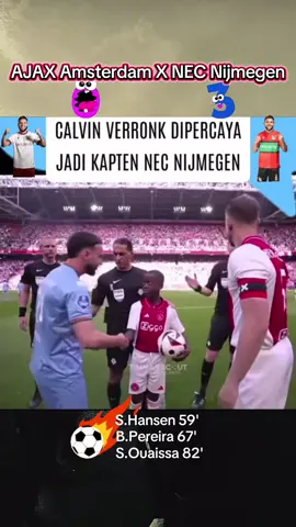 Tuan Rumah Ajax Amsterdam kalah atas tamunya Nec.Nijmegen skor 3:0 dan pemain @Timnas Indonesia Calvin Verdonk sebagai kapten Nec💪😘🔥🔥🔥#lewatberanda #fyp #foryou #timnasindonesia #pssi #calvinverdonk #NEC#ligabelanda #eredivisie #timnas #timnasday #suporterindonesia #timnas #ultras #jangkauanluas #pemainbola #kapten #bismillahfyp 