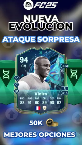 LA MEJOR EVOLUCION PARA VIEIRA !! MEJORES JUGADORES para la EVOLUCION ATAQUE SORPRESA en EAFC 25 #eafc #eafc25 #fc25 #fut25 #fifa25 #fifaultimateteam #fifa #tots #teamoftheseason #evoluciones #vieira