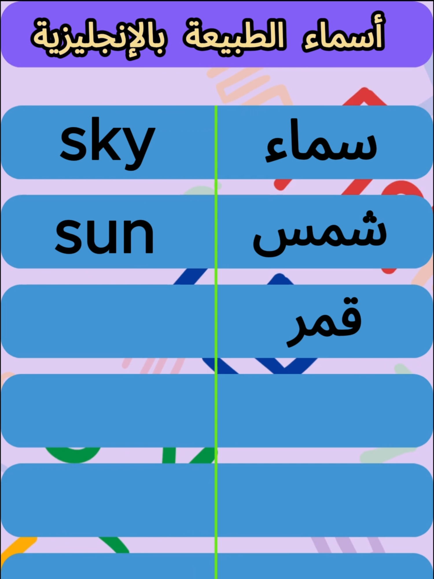 تعلم أهم كلمات اللغة الانجليزية تعلم وانطلق #lernen  #english  #arabia  #تعلم_الانجليزية  #تعلم_اللغة_الانجليزية  #انجليزي  #تعليم  #ترجمة