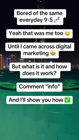 Bored of the same everyday 9-5? Go to my bio to find out more #digitalmarketing #makemoneyonline #digitalproducts #digitalmarketingforbeginners  #makingmoney 