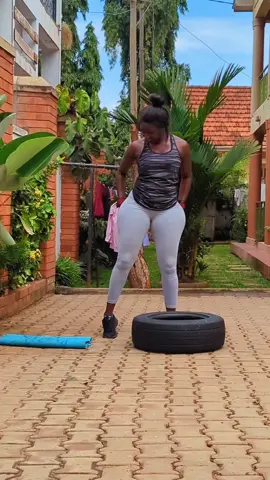 Beginner Ladies Tone Body Home Tyre workout.#fullbodyworkout #thick #sport #fyp #beginner #trendingvideo #firm #tone #Fitness #rsiima 