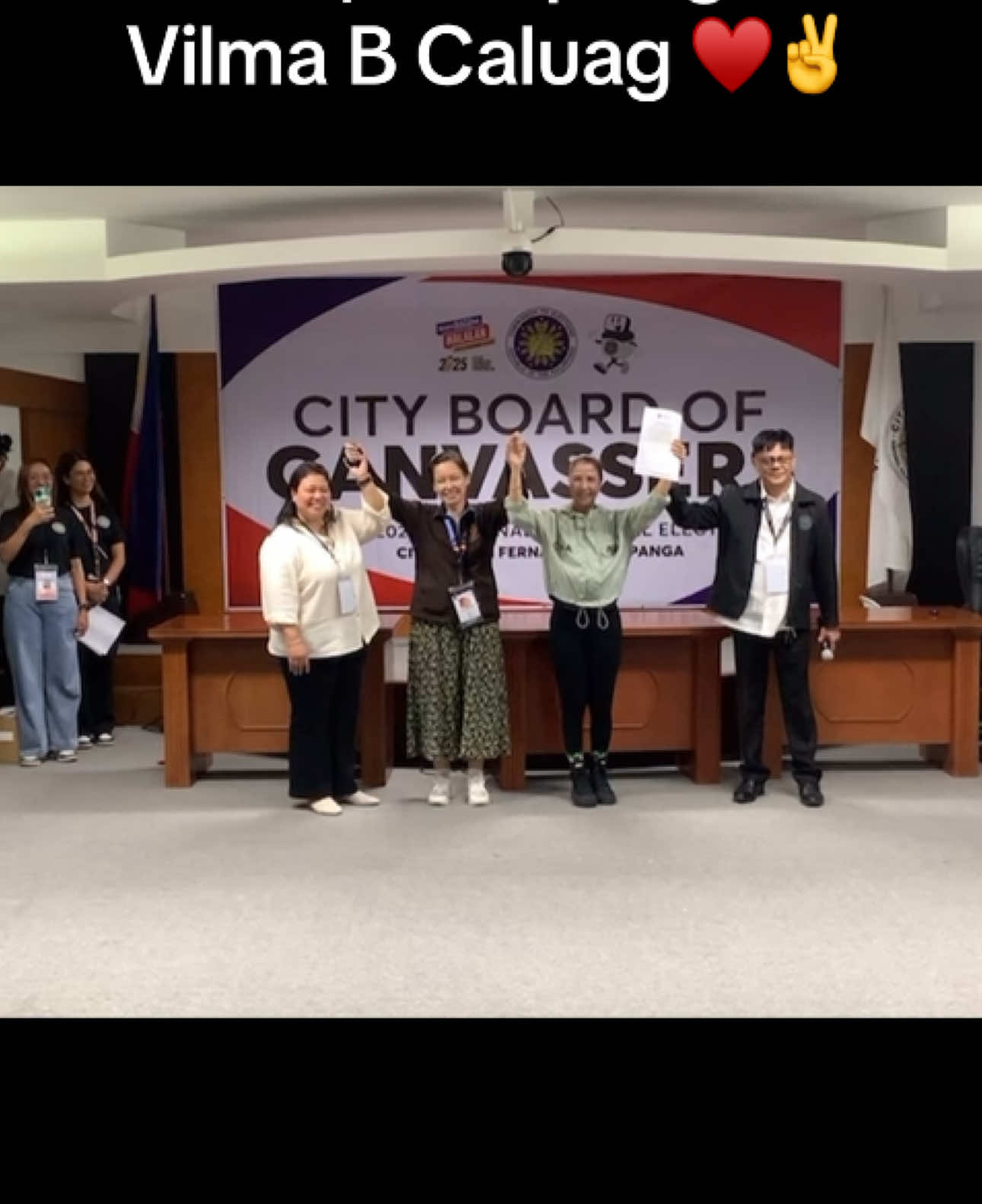 Officially Proclaimed as Re-Elected Mayor of City of San Fernando, Pampanga. Hon. Vilma B Caluag ♥️✌️