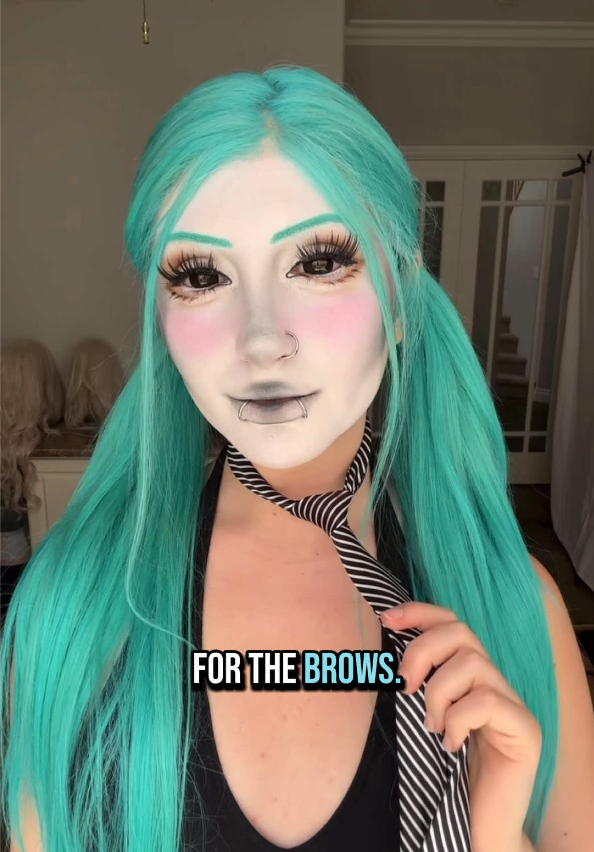 Our Sunset Makeup goth Hatsune Miku inspired look 🤗 #cosplay #animemakeup #animecosplay #cosplaymakeup #hatsunemiku #hatsunemikucosplay #sfxmakeup #gothmakeup #gothmakeuptutorial #gothmakeuplook 
