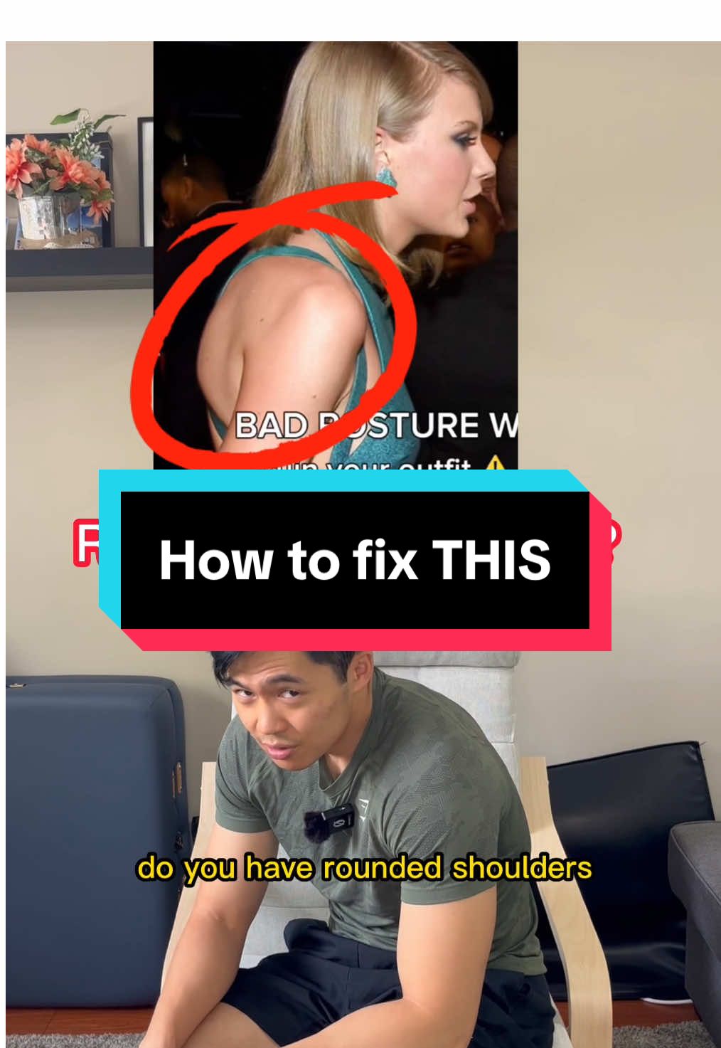 Home exercise to fix rounded shoulders #posture #exercise #rounded #back #shoulders #Fitness #health #taylorswifttok 