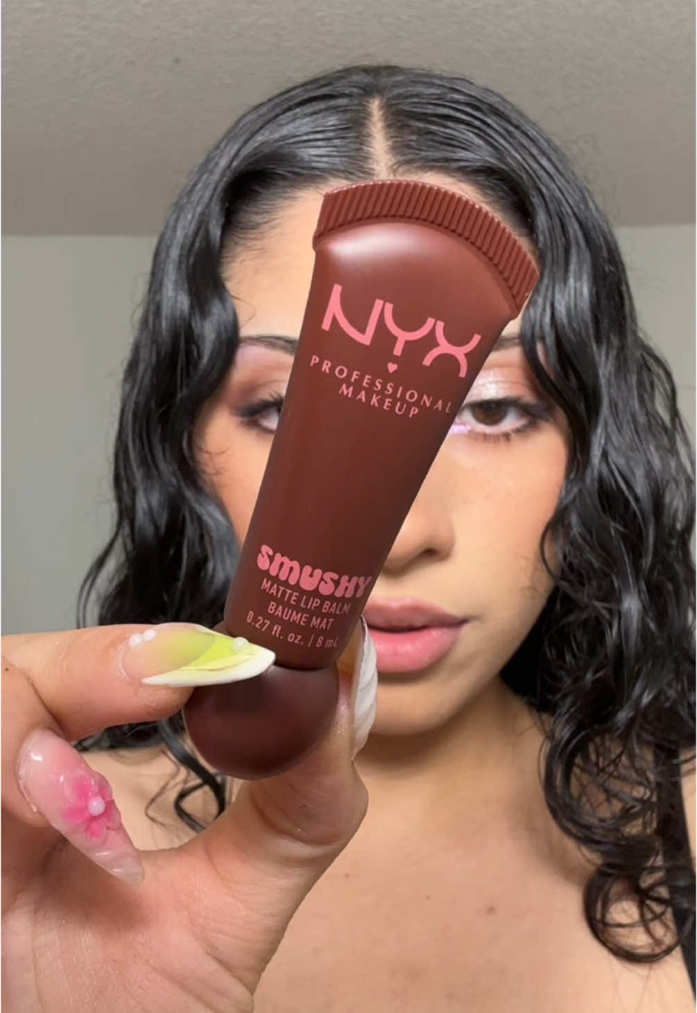 Darkest shade of the Nyx Smushy Lip Balm🤭🍫  #fypシ 