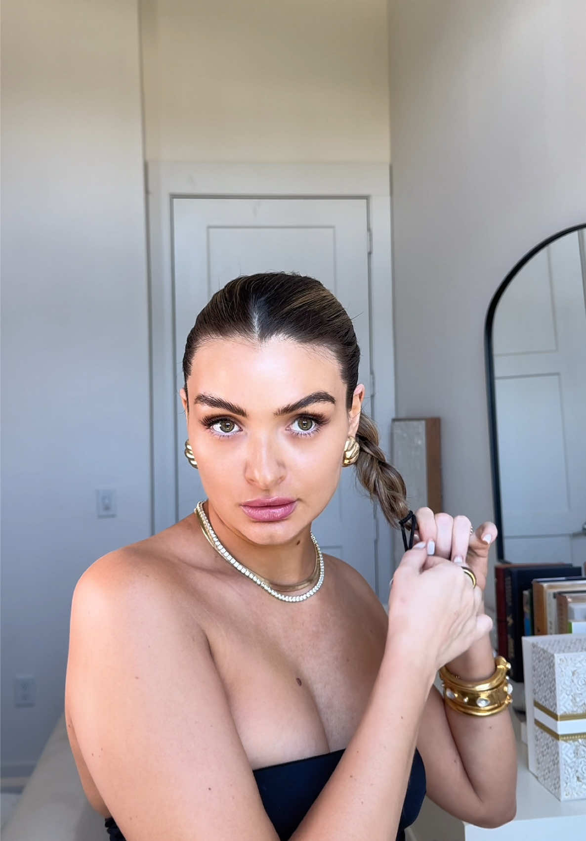 Slick back bun but make it braided 😏 #easyhairstyle #hairstyle #hairinspo #hairideas #hairinspo #hairtutorial #summerhairstyle #slickbackbun @Aveda 