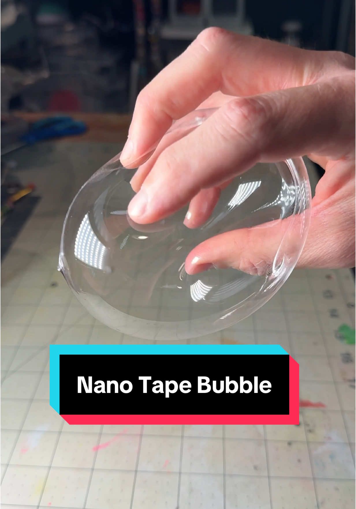 Making a nano tape bubble. #nickpainting #tape #nanotape #bubble 